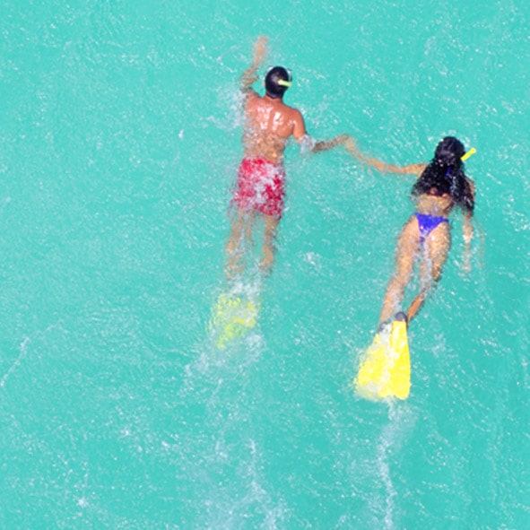 Practicar snorkel en Cancun